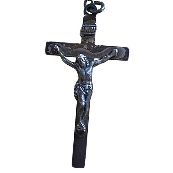 Vintage Sterling Silver Catholic Rosary With Crucifix & Virgin Mary Centerpiece - Picture 3 of 15